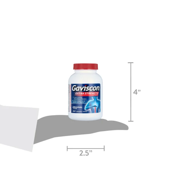 Gaviscon Extra Strength Chewable Antacid Tablets for Heartburn Relief, 100 Count - Image 12